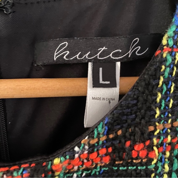 Hutch Bright Time To Start Rainbow Tweed Mini Dress Size Large - Picture 11 of 14